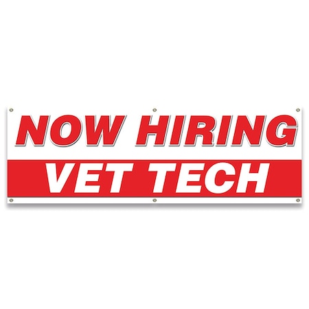 Signmission Now Hiring Vet Tech Banner Apply Inside Accepting Application Single Sided B-72-30319